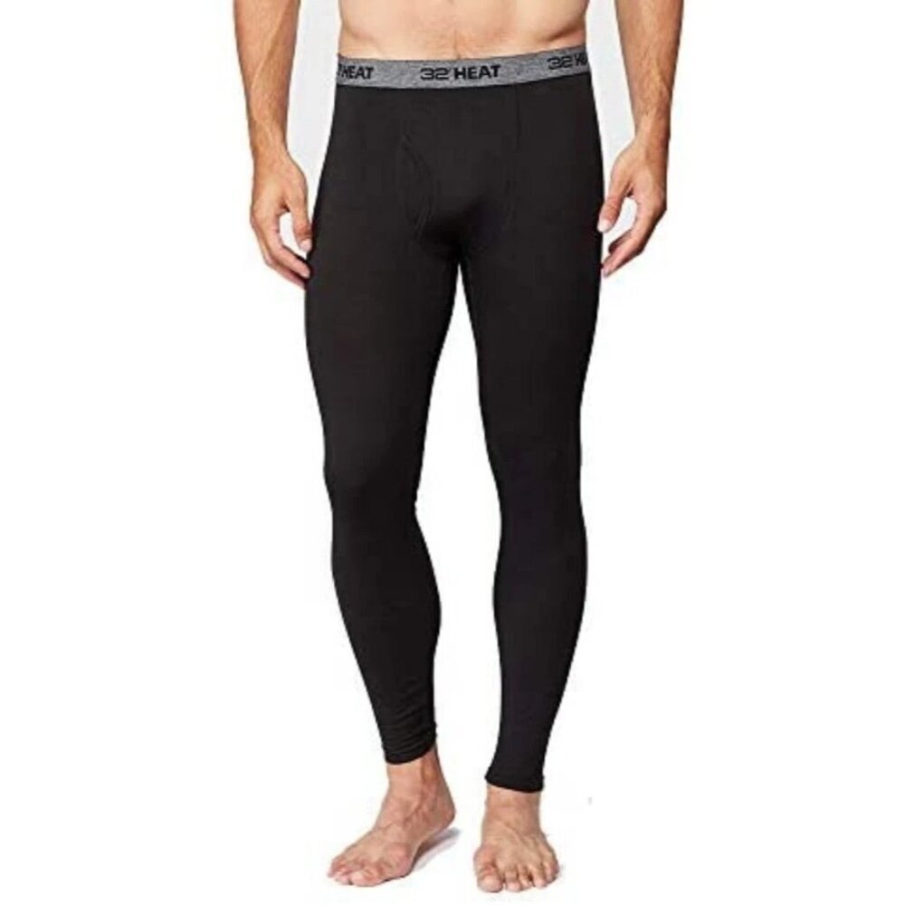 32 Degrees Heat Men's XL Black 2-Pack Base Layer Pants L1323